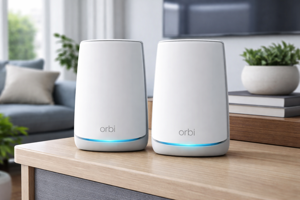 Netgear Orbi mesh router setup for Xfinity internet improving home WiFi coverage